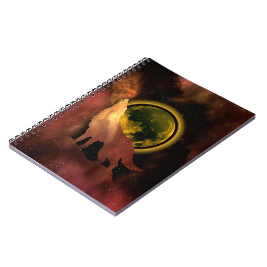 WOLF HOWLF IN RUIMTEMOON GALAXY NOTITIEBOEK (Linkerzijde)