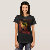 WOLF HOWLF IN SPACE MOON GALAXY T-Shirt (Voorkant volledig)