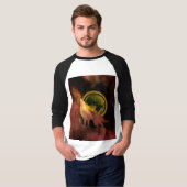 WOLF HOWLF IN SPACE MOON GALAXY T-Shirt (Voorkant volledig)