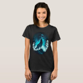 Wolf Howling at Moon on a Cold Night Amazing Natur T-shirt (Voorkant volledig)