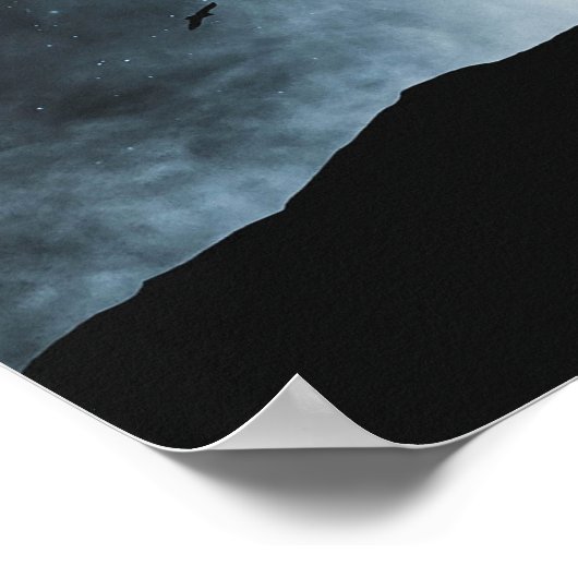 Wolf Howling at Moon 's nachts - Poster (Hoek)