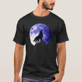 Wolf Howling at Moon T-shirt (Voorkant)