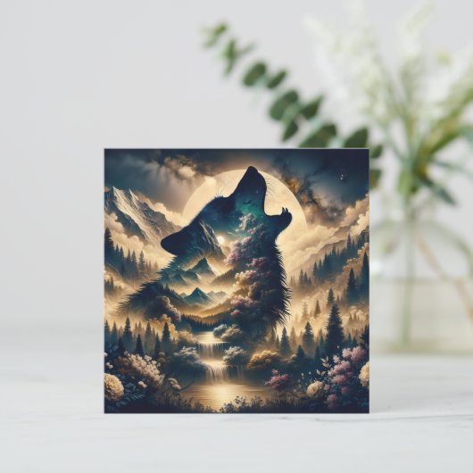 Wolf Howling at the Moon (Staand voorkant)