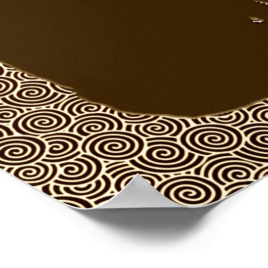 Wolf Howling at the Moon in Brown and Tan Poster (Hoek)