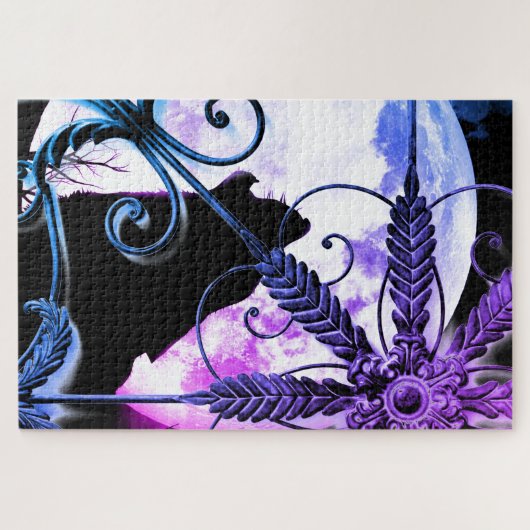 Wolf Howling at the Moon Legpuzzel (Horizontaal)