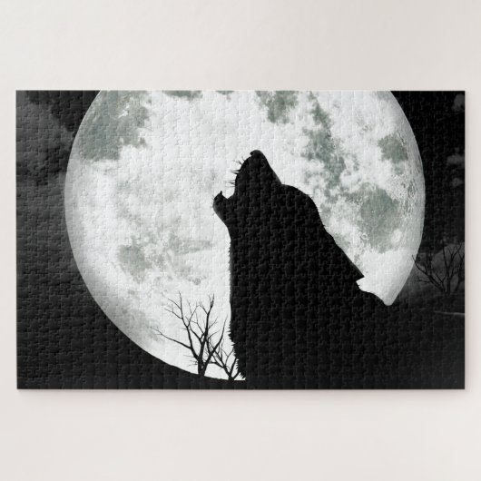 Wolf Howling at the Moon Legpuzzel (Horizontaal)