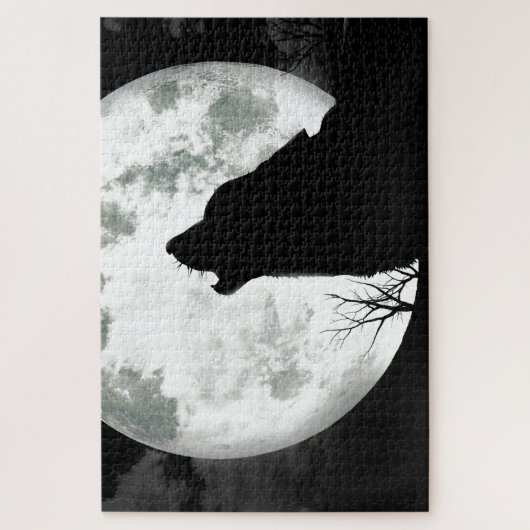 Wolf Howling at the Moon Legpuzzel (Verticaal)