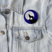 Wolf Howling at the Moon Ronde Button 5,7 Cm (In situ)