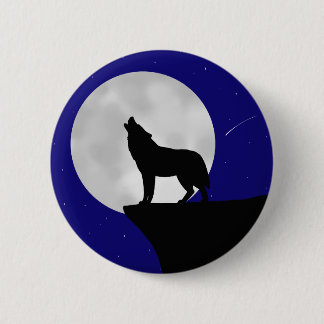 Wolf Howling at the Moon Ronde Button 5,7 Cm