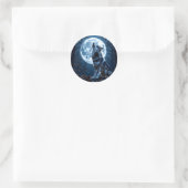 Wolf Howling at the Moon Ronde Sticker (Tas)