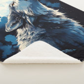 Wolf Howling at the Moon Sherpa Deken (3/4)