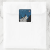 Wolf Howling at the Moon Vierkante Sticker (Tas)