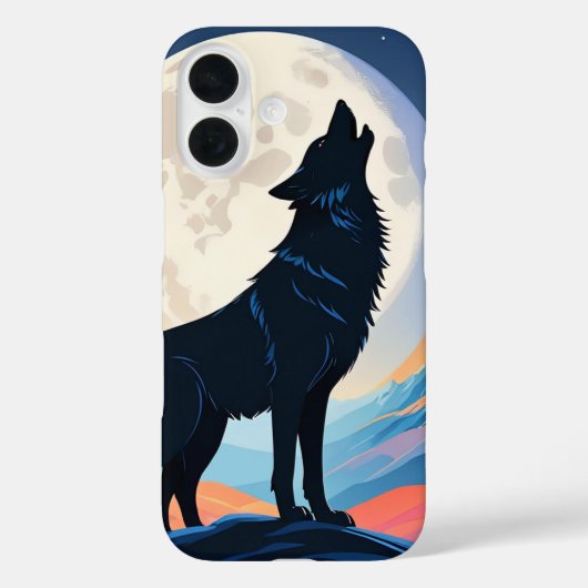 Wolf Howling bij de maan Case-Mate iPhone Case (Achterkant)