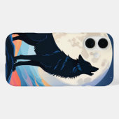 Wolf Howling bij de maan Case-Mate iPhone Case (Achterkant (horizontaal))