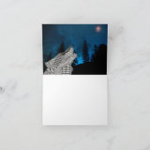 Wolf Howling bij de maan Kaart (Binnen)