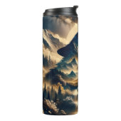 Wolf Howling bij de maan op een bewolkte nacht Thermosbeker (Gedraaid links)