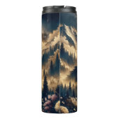 Wolf Howling bij de maan op een bewolkte nacht Thermosbeker (Achterkant)