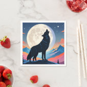 Wolf Howling bij de maan Servet (Insitu)