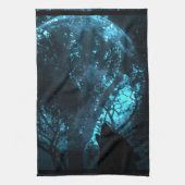 Wolf Howling bij de maan Theedoek (Verticaal)