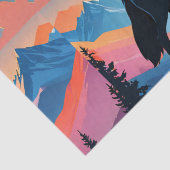 Wolf Howling bij de maan Tissuepapier (Detail)