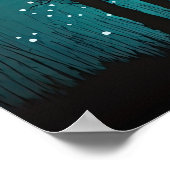 Wolf Howling bij de Moon Galaxy Stars Animal Poster (Hoek)