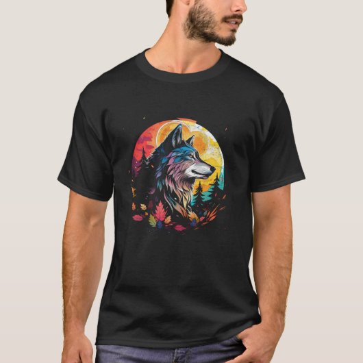 Wolf Howling bij de Moon Kawaii Kind's Alaskan Wil T-shirt (Voorkant)