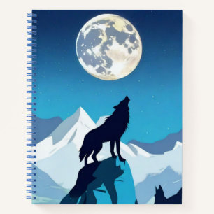 Wolf Howling bij de Volle Maan Journaal Notitieboek