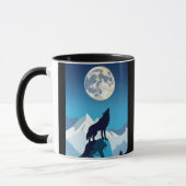 Wolf Howling bij de Volledige maan Mok (Links)