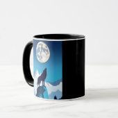 Wolf Howling bij de Volledige maan Mok (Voorkant links)