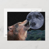 Wolf Howling bij de Volledige maan - Multi-Product Briefkaart (Voorkant / Achterkant)