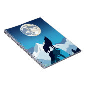 Wolf Howling bij de Volledige maan Notitieboek (Rechterzijde)