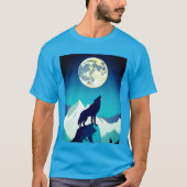 Wolf Howling bij de Volledige maan T-shirt (Voorkant)