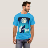 Wolf Howling bij de Volledige maan T-shirt (Voorkant volledig)