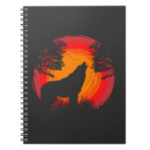 Wolf Howling bij de zon Notitieboek (Voorkant)