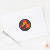 Wolf Howling bij de zon Ronde Sticker (Envelop)