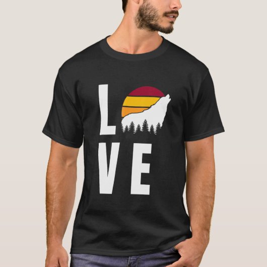 Wolf Howling bij de zon Wolf Howling Wolf 1 T-shirt (Voorkant)