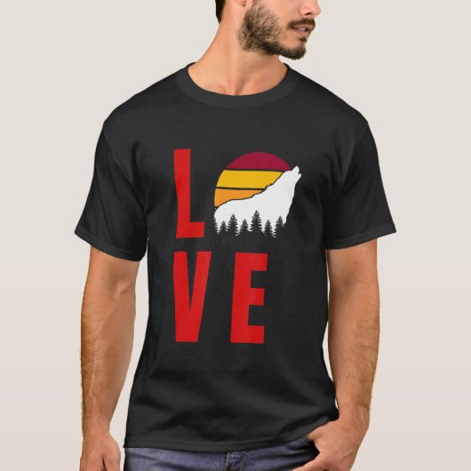 Wolf Howling bij de zon Wolf Howling Wolf T-shirt (Voorkant)