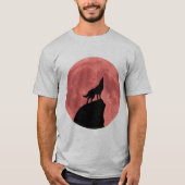 Wolf Howling bij een bloedmaan T-shirt (Voorkant)