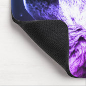 Wolf Howling bij Maan in Blauwe Nacht Muismat (Hoek)