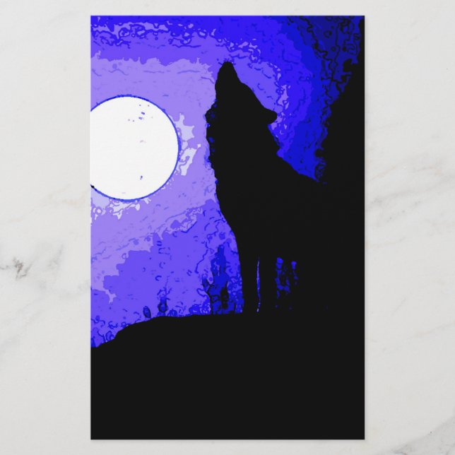 Wolf Howling bij Moon (Voorkant)