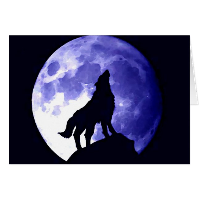 Wolf Howling bij Moon (Voorkant Horizontaal)