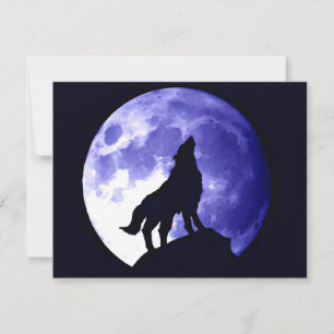 Wolf Howling bij Moon