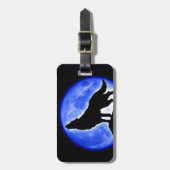 Wolf Howling bij Moon Bagagelabels (Voorkant verticaal)