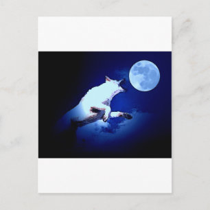 Wolf Howling bij Moon Briefkaart