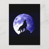 Wolf Howling bij Moon Briefkaart (Voorkant)