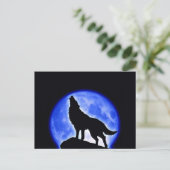 Wolf Howling bij Moon Briefkaart (Staand voorkant)