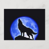 Wolf Howling bij Moon Briefkaart (Voorkant)