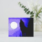 Wolf Howling bij Moon Briefkaart (Staand voorkant)