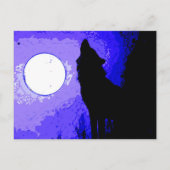 Wolf Howling bij Moon Briefkaart (Voorkant)