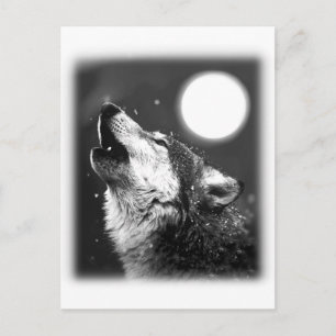 Wolf Howling bij Moon Briefkaart